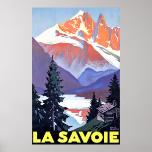 Poster Savoie, French Alps, France, mountain on snow