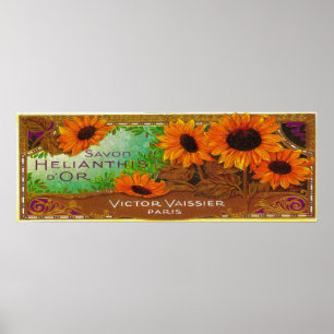 Poster Savon Helianthis D Or LabelParis, France