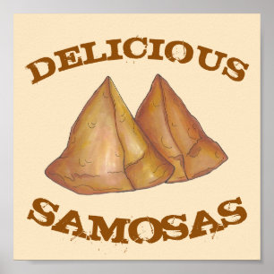 Poster Savoureux Samosas Indien Cuisine Décor