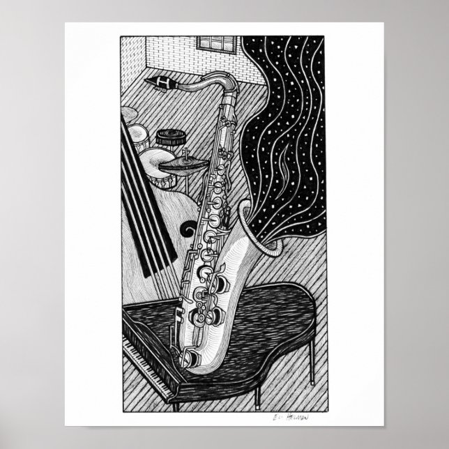 Poster Saxophone (Devant)