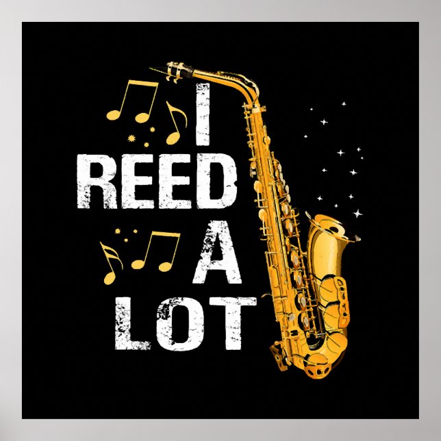 Poster Saxophone drôle (Devant)