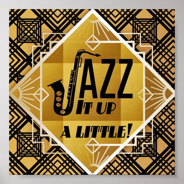 Poster Saxophone noir (Devant)