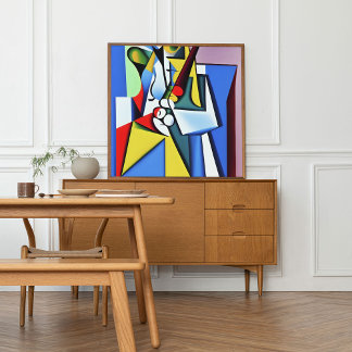 Poster Saxophoniste de jazz | L'art cubiste par Kubilay A