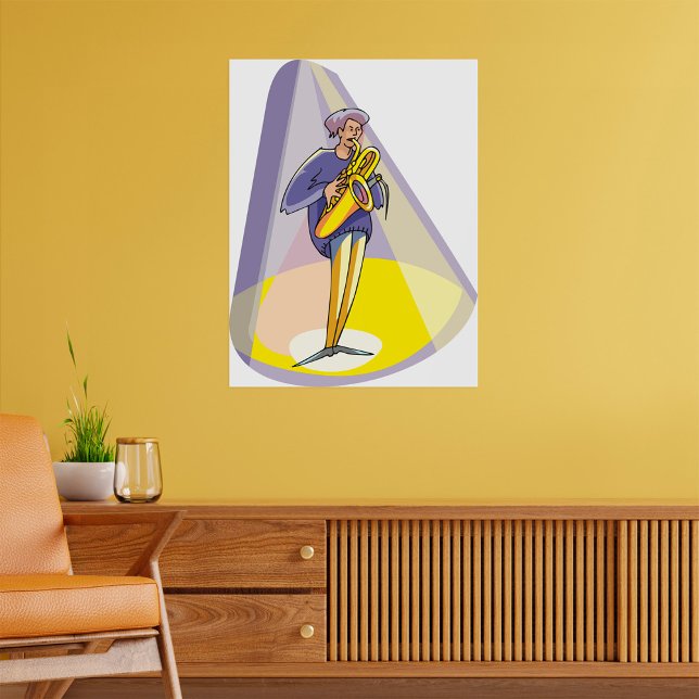 Poster Saxophoniste sous les feux de la rampe (Créateur téléchargé)