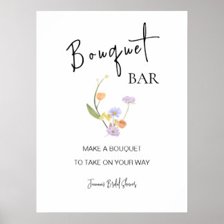 Poster Scabiosa Fleur sauvage Fête des mariées barre