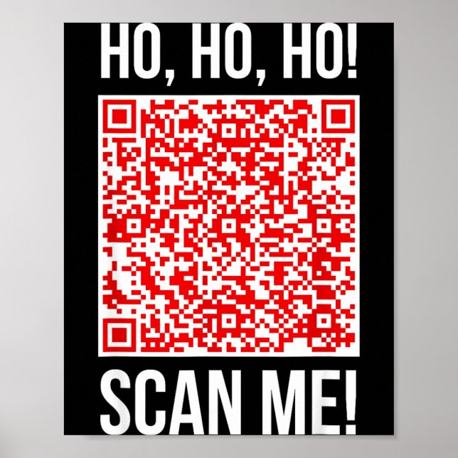 Poster Scan Me! Qr Scan Me Joke Funny Santa Merry Christm (Devant)