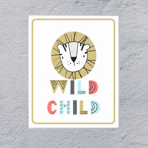 Poster Scandia Lion enfant sauvage