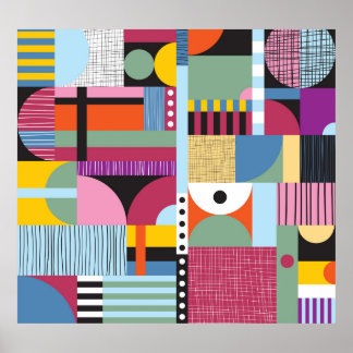 Poster Scandinave coloré : Mélange Motif gai.