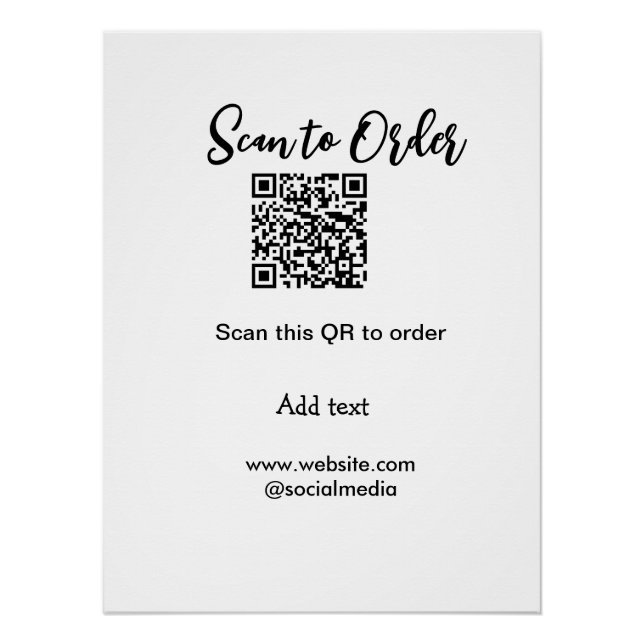 Poster Scanner pour commander scanner le code QR ajouter  (Devant)