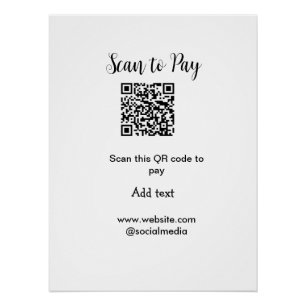 Poster Scannez pour payer en scannant le code QR, ajoutez