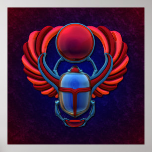 Poster Scarab égyptien coloré