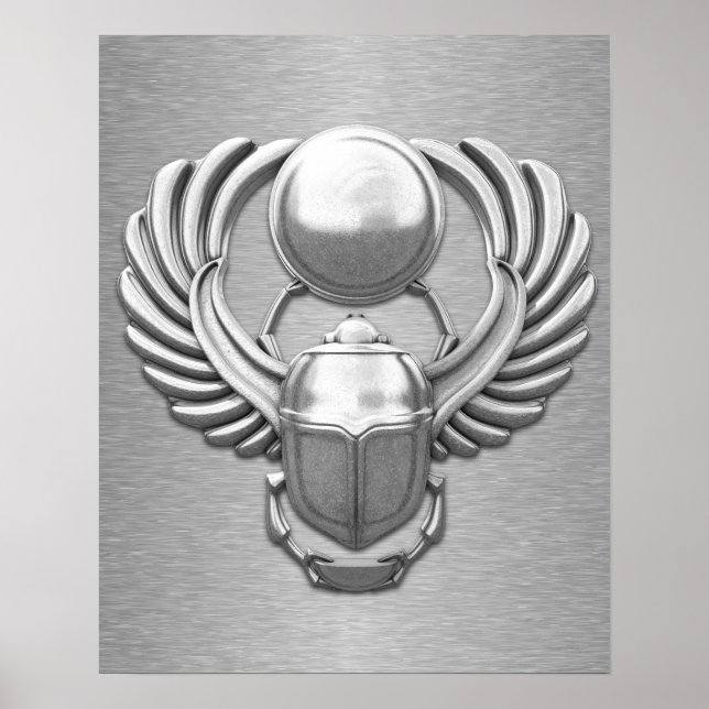 Poster Scarab égyptien en argent (Devant)