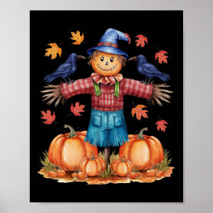 Poster Scarecrow Automne Bonjour Automne Citrouille Thank