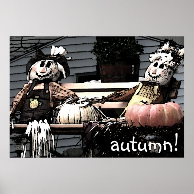 Poster Scarecrow Friends Photo d'automne (Devant)