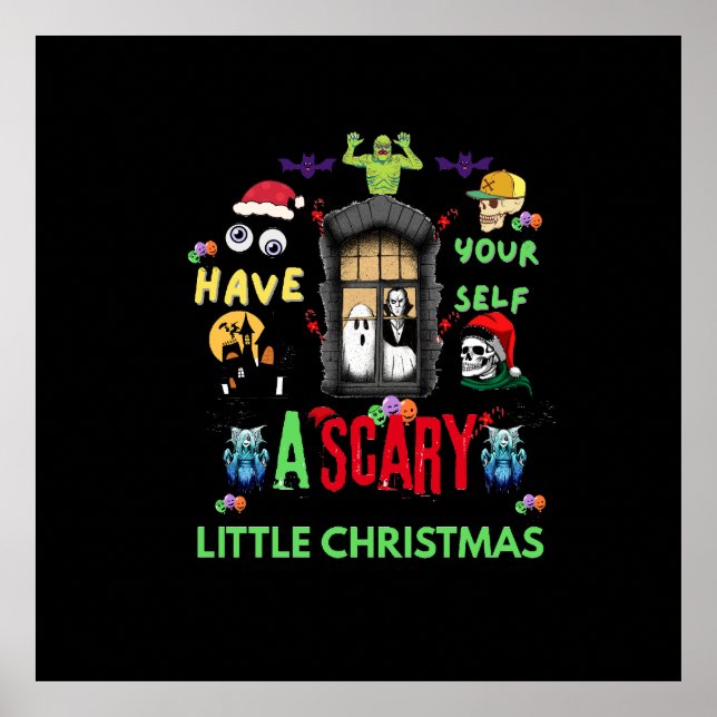 Poster Scary Little Christmas Horror Holiday Design   (Devant)