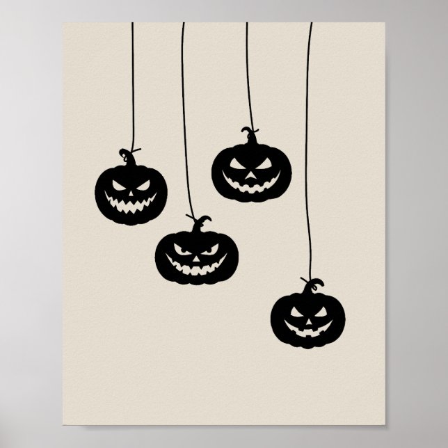 Poster Scary Pumpkin hanging (Devant)