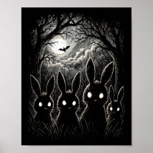 Poster Scary Rabbit Eyes Forêt Costume d'Halloween Déplai