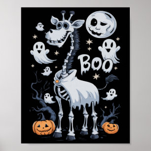 Poster Scary Skeleton Giraffe Dans Ghosts Halloween
