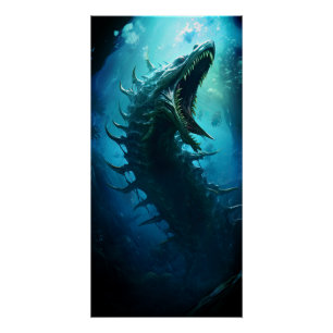 Poster Scary Under the Sea Creature Monster