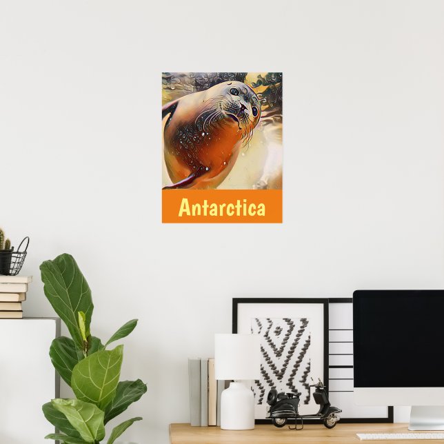 Poster Sceau de natation faunique créatif Voyage Antarcti (Bureau à domicile)