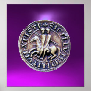 Poster SCEAU DES CHEVALIERS TEMPLAR gem violet