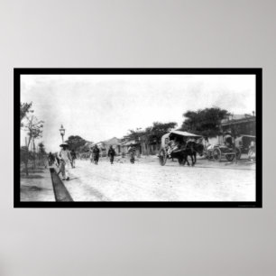 Poster Scène 1911 de rue de Pékin, Chine