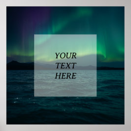 Poster Scène Aurora Borealis personnalisée - Ajouter votr