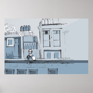 Poster Scène Bar des années 1880 - droite