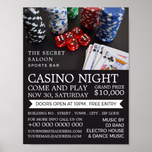 Poster Scène Casino, Nuit Casino, Industrie du jeu