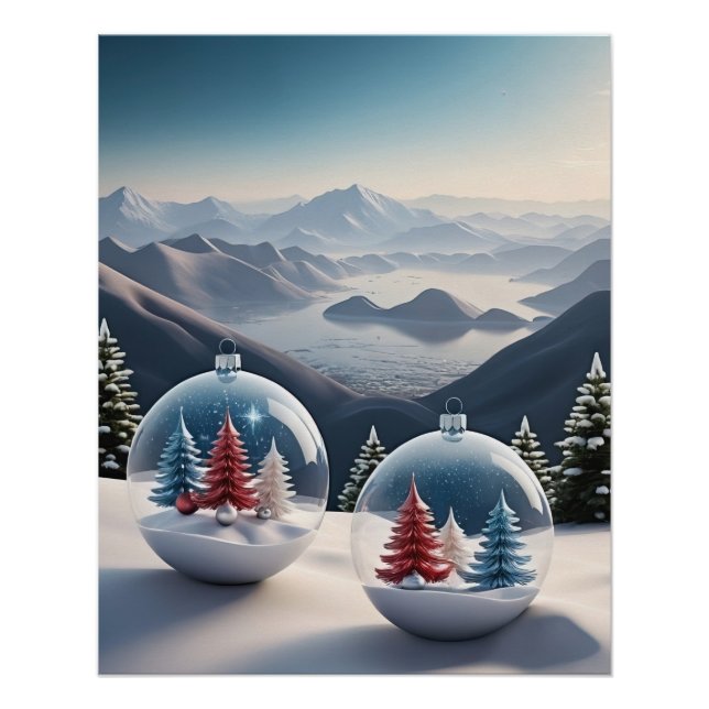 Poster Scène confortable du Globe des neiges d'hiver (Devant)