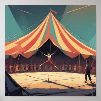 Poster Scène de cirque minimaliste