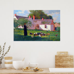 Poster Scène de cour de ferme Winslow Homer 1872
