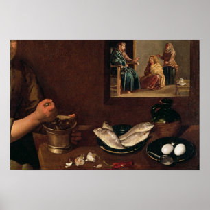 Poster Scène de cuisine avec le Christ