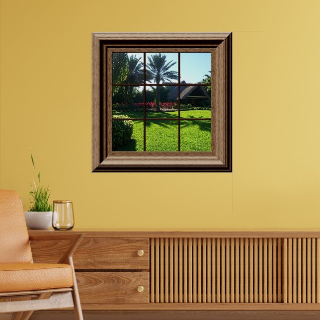 Poster Scène de Faux Window Paysage tropical paisible (Salon 2)