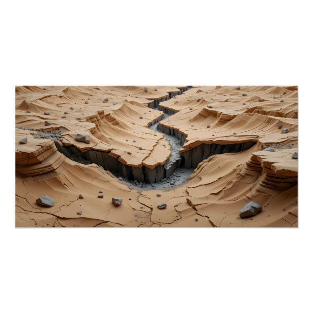 Poster Scène de fissure du désert (Devant)