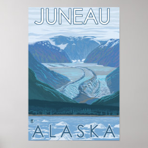 Poster Scène de glacier - Juneau, Alaska