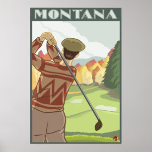 Poster Scène de golfeur - Montana