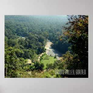Poster Scène de jungle de la forêt tropicale de Danum Val