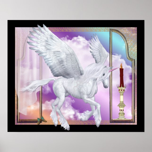 Poster Scène de la fenêtre Pegasus Unicorn (Devant)