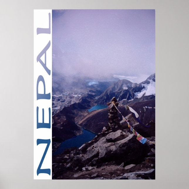 Poster Scène de la montagne du Népal (Devant)