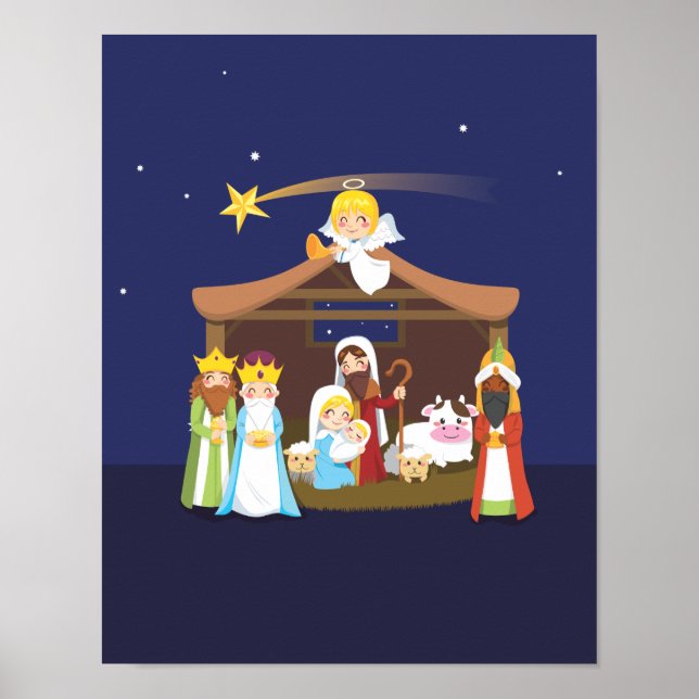 Poster Scène de la Nativité de Noël (Devant)