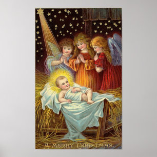 Poster Scène de la Nativité de Noël