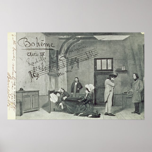 Poster Scène de l'Acte IV de l'opéra "La Boheme" (Devant)