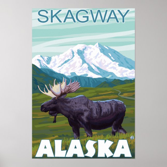 Poster Scène de l'orignal - Skagway, Alaska (Devant)