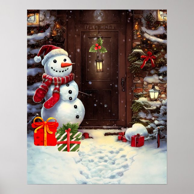 Poster Scène de Noël de Snowman (Devant)