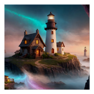 Poster Scène de phare magique