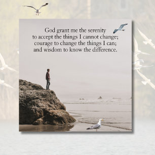 Poster Scène de plage de la prière de sérénité avec des m