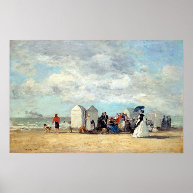 Poster Scène de plage Eugène Louis Boudin (Devant)
