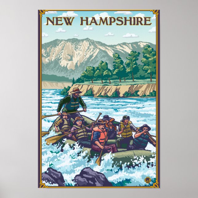 Poster Scène de Rafting de la rivière New Hampshire (Devant)