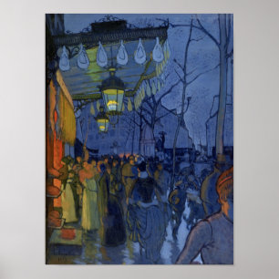 Poster Scène de rue, à cinq pendant l'après-midi, 1887